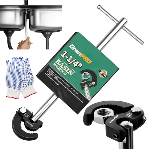 GRENPRO 11" Adjustable Basin Wrench Sink Faucet Wrench Tap Plumbers Tools