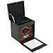 WOLF 453456 Ebony Macassar Single Watch Rotator with Cover and Storage Compartment