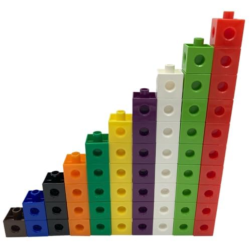 Little Ladder Toys - 2cm Counting Blocks x200-10 Colour Number Blocks Toys for Kids - Counting Math Link Cubes Numberblocks - Counting Cubes for Children Maths