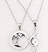 Perman Set of 2 Lovers Couple Necklace, I Love You Stitching Pendant Chain, cheap stuff