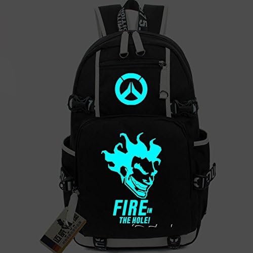 Unisex Game Cosplay Backpack Tracer Reaper D.va Canvas Laptop Rucksack School Bookbag Travel Hiking Bag (Pattern NO.27)