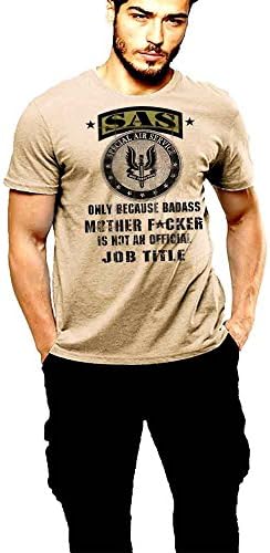 British SAS T-Shirt UK Spec Ops Job Title Tan Shirt By Warface Apparel
