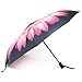 Oak Leaf Automatic Travel Umbrella, Auto Open/Close Foldable Rain Umbrella, Pink Flower - Waterproof, Windproof, Compact for Easy Carrying Totes -Durability Tested 5000 Times