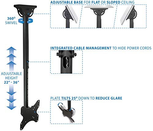 Mount It Mi 507 Ceiling Tv Mount Bracket Height Adjustable With