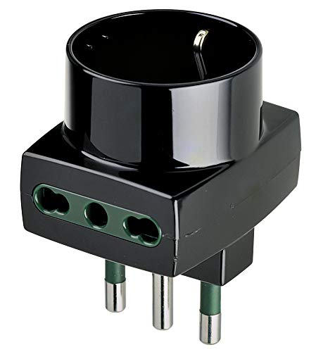 Vimar RI.00323N multistekker adapter 1x S17 bus 2x P17/11 bus 1x P30 Shuko bus zwart