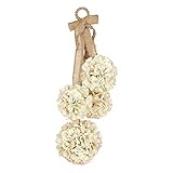 Ka Home 23 Inch Cream Hydrangea Hanging Door Decor | Burlap Hanger Included to Decorate a Covered Front Door or an Indoor Decoration to Accent Any Room