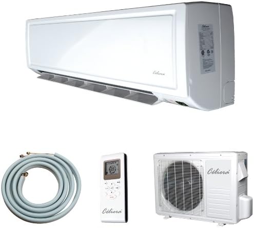 Celiera 9000 BTU Ductless Mini Split Air Conditioner + Heat Pump - Indoor and Outdoor Units + Line Set + Installation Kit) - 110V 60Hz Single Phase