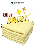 SimpleSweet Professional Grade Premium Microfiber Towel for Car Drying N Polishing, Different From Meguiars or Chemical Guys After Wash Wax Polish Cloths, Quality Cleaning Polisher for Buffing (3PK)