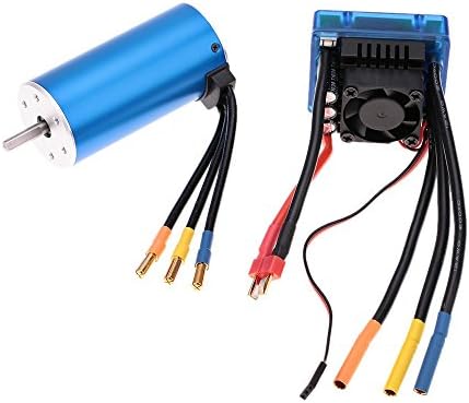 FastWin 3674 2250KV 4P Sensorless Brushless Motor with 120A Brushless ESC（Electric Speed Controller） for 1/8 RC Car Truck (3674 2250KV+120A)
