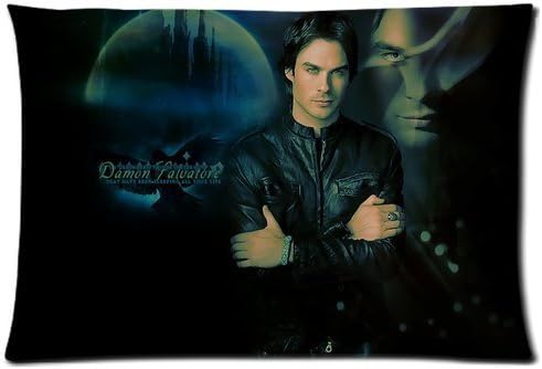 Damon Vampire Diaries 20X30 Two Sides Custom Cotton & Polyester Pillow Case Cover Cushion Cover Model: CHH-0154 (Build-to-Order)