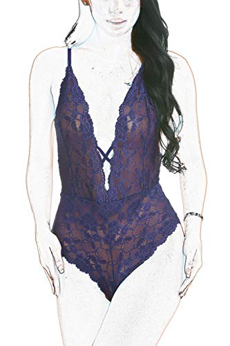 ADOME Women Lingerie One Piece Babydoll Lace Teddy Mini Bodysuit Sleepwear