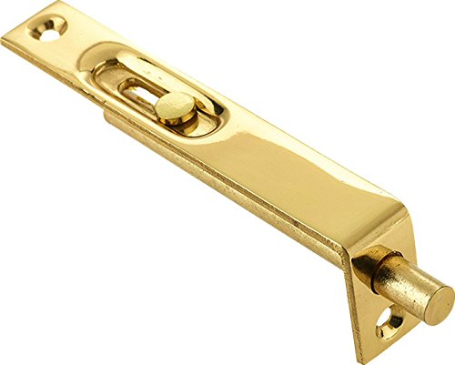 Flush Shoot Door Bolt Slide Action - Polished Brass - 4" Inch 102mm x 16mm