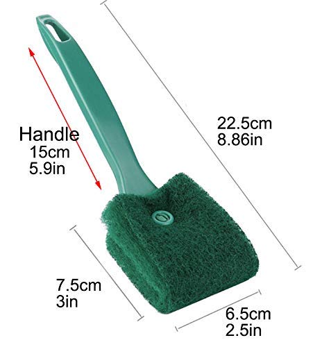 ONST Double Sided Sponge Aquarium Cleaning Brush Fish Tank Cleaner Algae Scrapers Tools(Green)