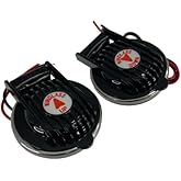Pactrade Marine Boar Anchor Windlass Winch Foot Compact Switch Black 1 Pair Up and Down 12/24V 5A Hardware (Black Housing with Stainless Steel Rim)