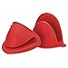 Silicon Mini Mitts 1 Pair (2pcs), Heat Resistant Anti-scald Gloves for Cooking Pinch Grips, Pot Holder and potholder for kitchen, FDA-Approved Food-grade Silicone (Red)