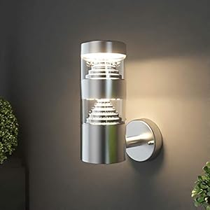 NBHANYUAN Lighting® LED-buitenwandlamp Roestvrij staal Buitenwandlamp voor tuinwandarmatuur 3000K Warm wit…
