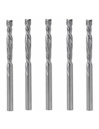 HOZLY 0.125 x 0.866 in UP & DOWN corte dos flautas espiral carburo molinillo herramienta cortadores para CNC Router Compresión madera puntas Pack de 5