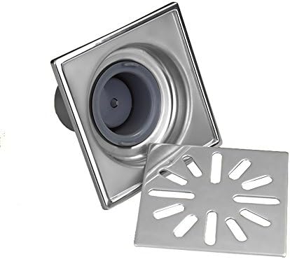 Dreamsbaku Bathroom Shower Floor Drain 4 inch 304 Stainless Steel Square Shower Drain Strainer with Removable Cover,Polished Finish