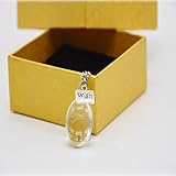 Alikeke Genious Creation Unisex Natural Geometry Oval Shape Glass DIY Dandelion Seed Pendant Necklace Women Charms Mom's Day Gift