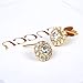 Cuccu Women Girl Cubic Zirconia Round Flower Earrings 9mm Gold Earrings Cute Jewelry CZ Earrings Stud Set