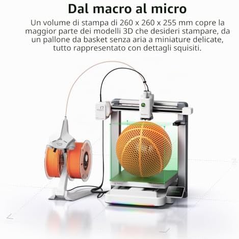 Stampante 3D Creality SPARKX i7, Modellazione 3D da foto con IA, Stampa multicolore pronta, Livellamento automatico, Stampante 3D FDM desktop per principianti (i7 Autofill Combo)
