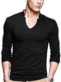 iLoveSIA Mens T-Shirts Casual Long Sleeves Base Shirt Slim V-Neck Undershirt