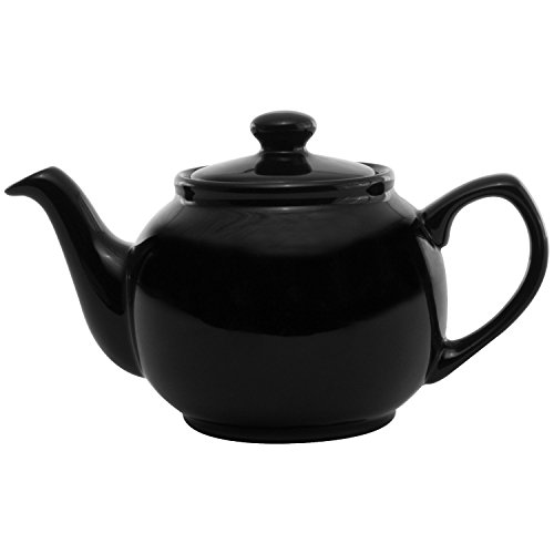 Service Ideas TPCE16BL Teapot, Ceramic, 16 oz, Black