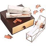 TOODOO Set of Stapler and Tape Dispenser, 4 Pieces Acrylic Rose Gold Modern Desk Accessories Kit Tape and Stapler, Gift for Friends and Families