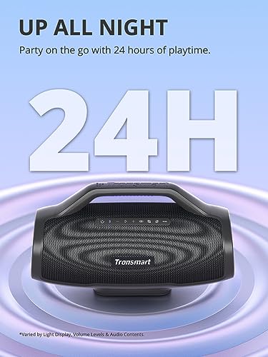 Tronsmart Bang MAX Bocina Bluetooth de 130W, IPX6 Resistente al Agua, Altavoz Luces RGB, 24 hrs de reproducción, App, EQ Karaoke TuneConn
