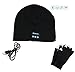 Zonman Wireless Bluetooth Hat Headphones+Free Touchscreen Gloves for Fitness Outdoor Sports Walking Christmas Gifts (Black)