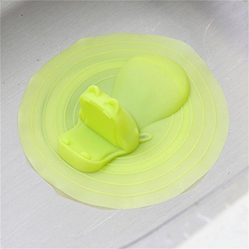 Bath Tub Stopper,Tub Stopper Drain Plug Cover For Bathtub,Floor Drain and Kitchen Sink,Universal Size Fit,Silicone Lovely Hippo Style,Green - Thumbnail 4