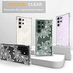 ENDIY Samsung Galaxy S23 Ultra Case Flower Floral