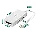 UGREEN Mini DisplayPort to HDMI DVI VGA Adapter 4K Mini DP Converter Thunderbolt Compatible 3 in 1 for Mac, 2015 MacBook Pro Air, iMac, Surface Pro3 Pro4, Google Chromebook, PC, White
