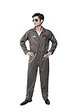 Top Gun Costume Adult Men's Flight Suit Movie Cosplay - Small