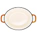 Zelancio Cookware 6-Quart Enameled Cast Iron Oval Dutch Oven Cooking Dish with Skillet Lid, Tangerine Orange