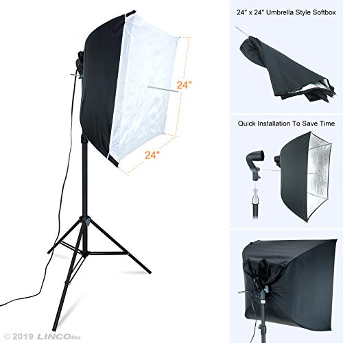 Linco-Lincostore-Photo-Video-Studio-Light-Kit-AM169-Including-3-Color-Backdrops-BlackWhiteGreen-Background-Screen