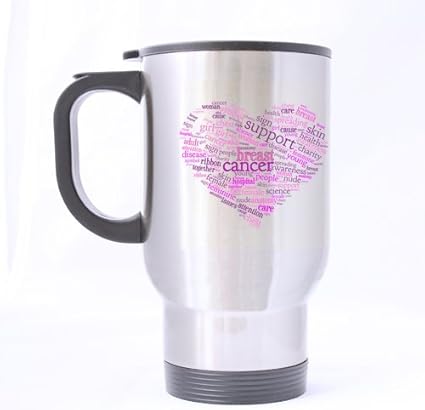 Citations De Lutte Contre Le Cancer Du Sein Acier Inoxydable 14 Oz Tasse De Voyage Argente Mug Motif Citation Humoristique En Anglais Cafe Tasse De The Avec Manche Deux Cotes Amazon Fr Cuisine