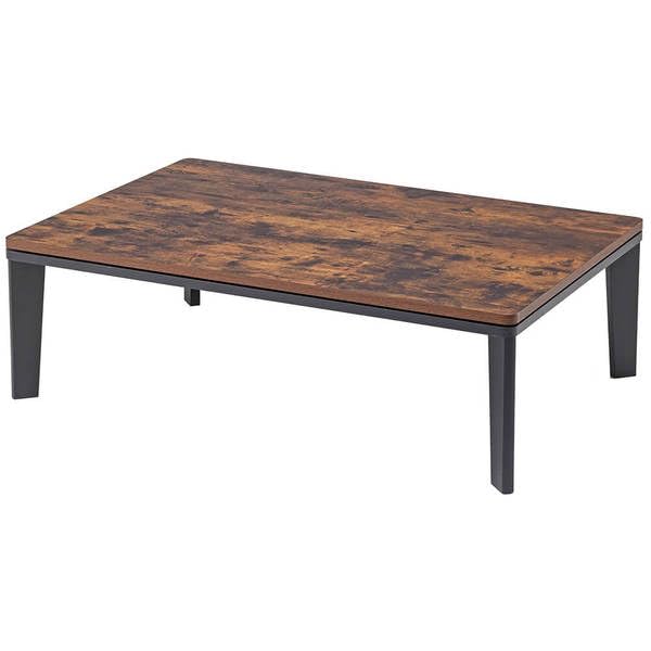 MAXZEN こたつ テーブル おしゃれ 長方形 120 80 こたつ机 リビング ダイニング モダン かわいい 天板 ヒーターユニット 暖房器具 ヴィンテージウッド 茶色 JOT-K12080-VW マクスゼン商品画像