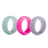 Silicone Wedding Ring, DHCare Wedding Band 9mm Wide (2mm Thick)-3 Ring Pack for Women Flexible Comfort Sport Safety Ring