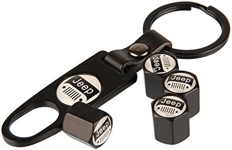 Streadrt Store Car Air Tire Valve Caps and Keychain Combo Set for (Jeep)