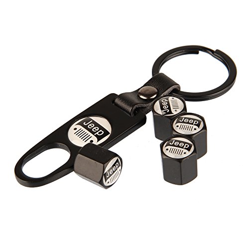 Streadrt Store Car Air Tire Valve Caps and Keychain Combo Set for （Jeep）