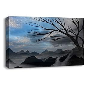 Abstract Cloud Tree Colorful Painting Artwork for Home Framed