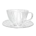 Teacup and Saucer Set Coffee Clear Glass Cup and Saucer Set-12 Piece