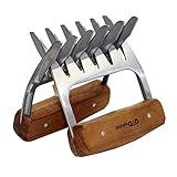 Metal Meat Claws:OTOWARE 18/8 Stainless Steel Meat Forks With Wooden Handle, Best Meat Claws For Shredding, Pulling, Handing, Lifting & Serving Pork, Turkey, Chicken, Brisket (2 Pcs,BPA Free)