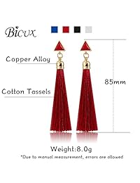 WAINIS 14Pairs Colorful Multiple Boho Tassel Dangle Earrings for Women Girls Fringe Tiered Tassel Drop Earrings