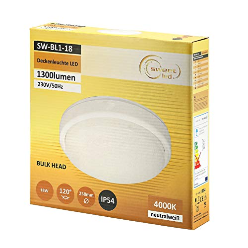 Sweet Led Bulkhead IP54 Kellerleuchte, 4000K 230V / 50Hz , rund-ovalleuchte , Feuchtraumleuchte , Außenleuchte… – Bild 4