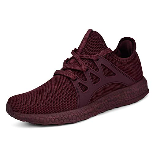 MARSVOVO Womens Ultra Sneakers Lightweight Breathable Mesh Sport Athletic Walking Tennis Shoes Agate Red Size 8