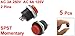 uxcell A12081400ux0336 5 x Momentary SPST NO Red Round Cap Push Button Switch, AC 6 Amp/125V, 3 Amp/250V