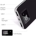 Tundras Power Bank Portable 20,000mAh High Speed Digital Ultra High Capacity Fast Charg 3.4A 2-Port USB +Led Flashlight External Battery Backup, for All Cell/Smart Phone Tablet Laptop iPhone Galaxy &
