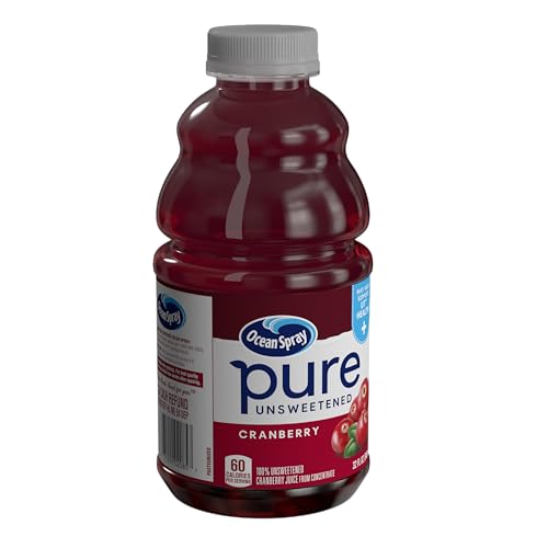 OCEAN SPRAY® PURE UNSWEETENED CRANBERRY, 100% CRANBERRY JUICE FROM CONCENTRATE, 32 FL OZ BOTTLE